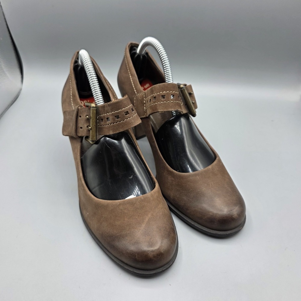 Ecco‎ Heels Womens 36 Brown Leather Mary Jane Pumps Comfort Shoes Strap Buckle